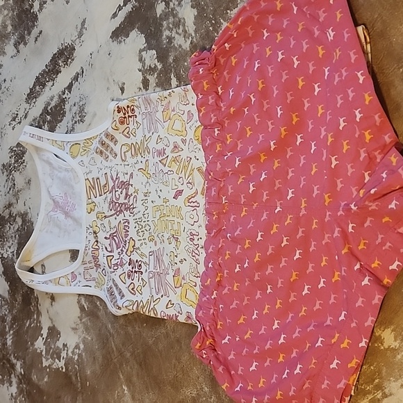 Pink Victoria's Secret Set. Ribbed tank top and Y2K lounge shorts. Both sizes: M - Picture 5 of 9